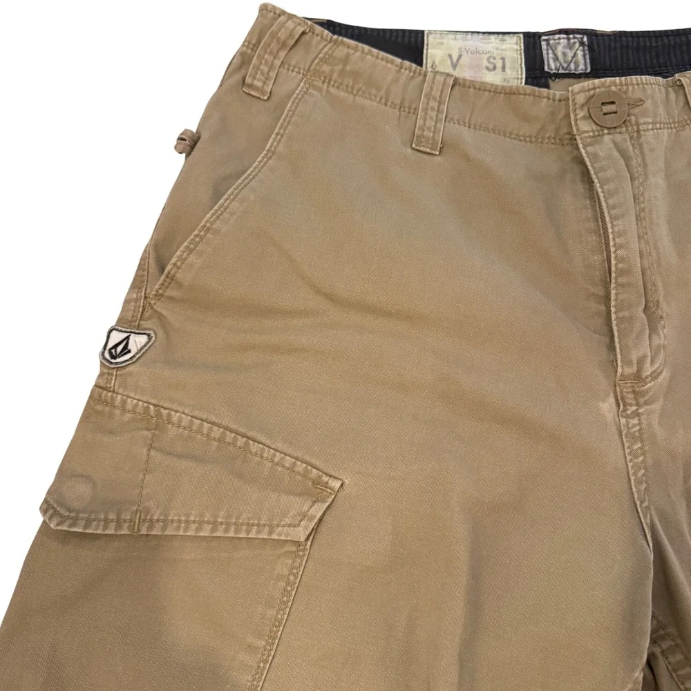 Y2K Volcom Cargo Shorts Mens 31 Brown Cotton Utility Skate Gorpcore Streetwear
